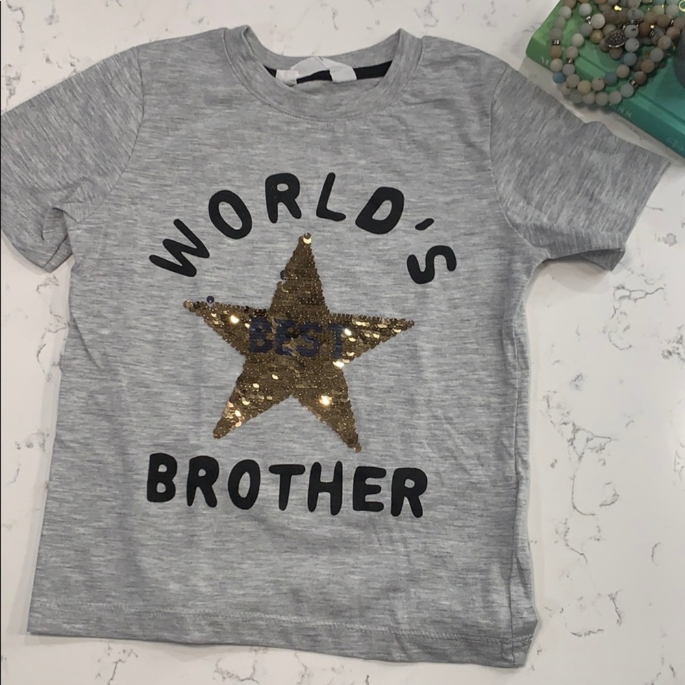 H&M World’s Best #1 Brother Gray Shirt